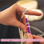 HASTHIP Crochet Rings for Tension 6PCS featuring Adjustable Metal Open Design | Cat Ear Knitting Accessories