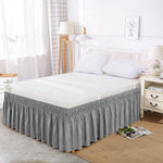 HASTHIP Bed Skirt King Size for Double Beds featuring 15 in Length and Ruffled Grey Design