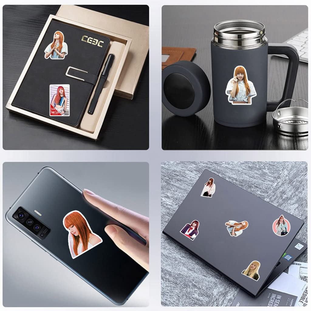 HASTHIP Lisa Sticker Pack for Laptop and Phone featuring 50 pcs PVC Waterproof Design | Gift for BLACKPINK Fans