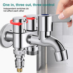HASTHIP 3 in 1 Flush Wall Faucet for Laundry and Household Use with Divided Valve | Stainless Steel Space Saving Design
