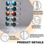 HASTHIP Glass Stand Sunglass Holder for Display and Storage with 6 Pair Capacity | Clear Organizer Rack