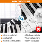 HASTHIP Piano Stickers for 88 Keys with Removable Silicone Design for Beginners Practice | Easy to Place and Remove