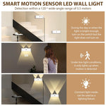 HASTHIP® USB LED Wall Light Smart Motion Sensor Light 3-Color LED Cordless Magnetic Modern Wall Light 2400mAh Rechargeable LED Wall Light for Bedroom, Corridor, Wardrobe