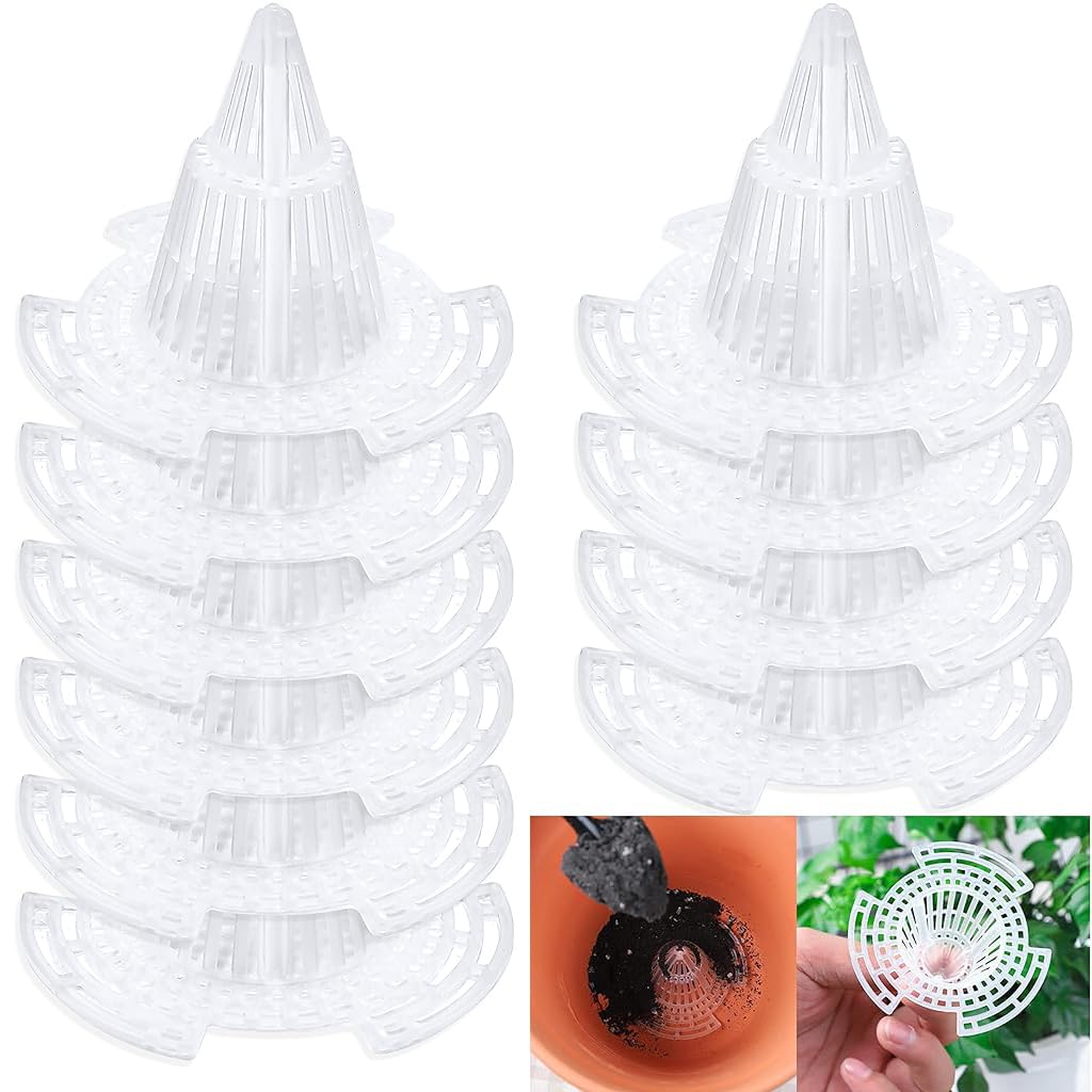 HASTHIP Plant Aeration Cone 10 Pcs for Flower Pots with Vent Hole Design | Plastic 2.9 in Soil Air Diffuser