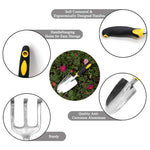 HASTHIP Garden Tools Kit for Home Gardening with 5 Pieces Cast Aluminium Heads | Ergonomic Handles
