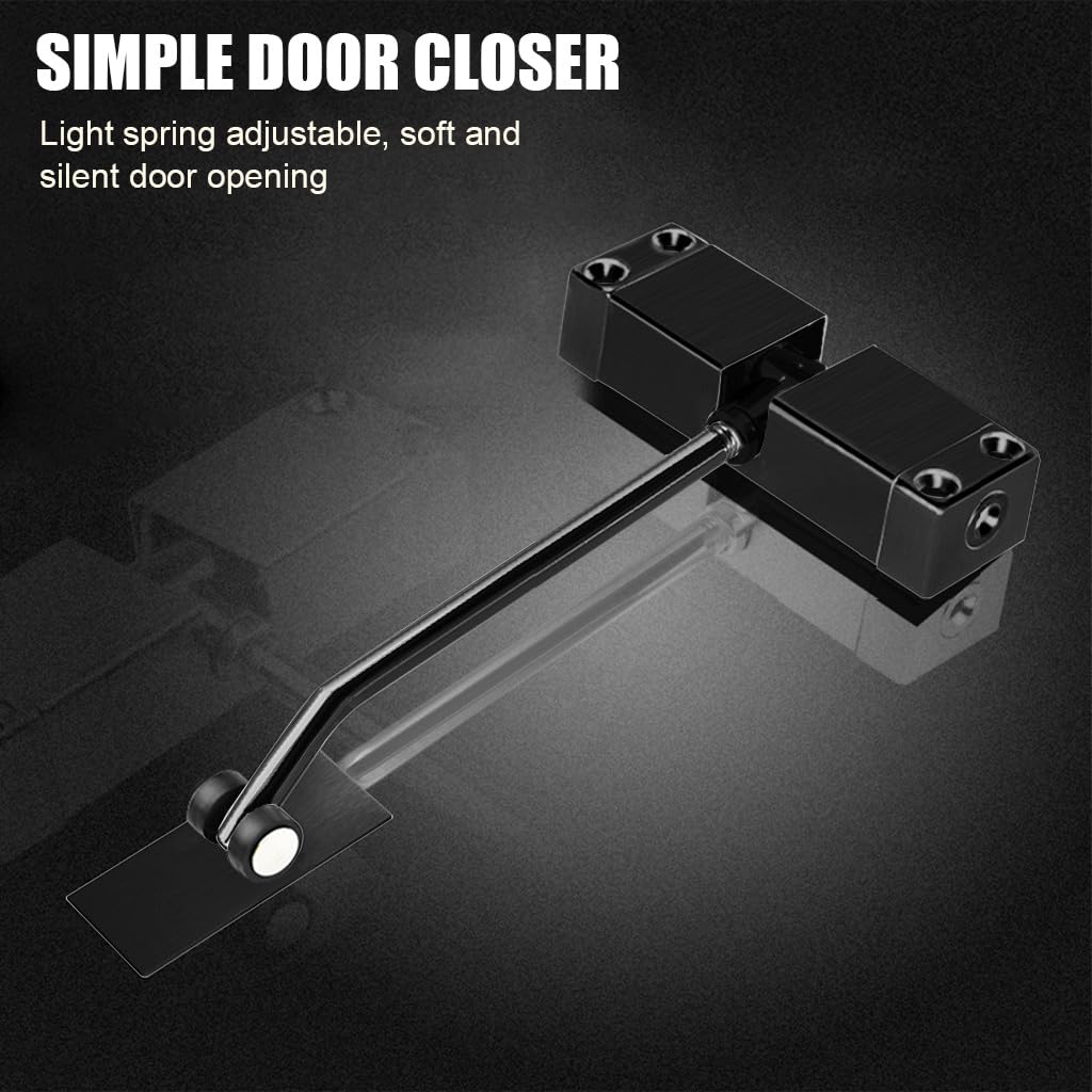 HASTHIP Automatic Door Closer for Home and Office Use with Adjustable Speed | Aluminum Alloy Black 30 kg Capacity