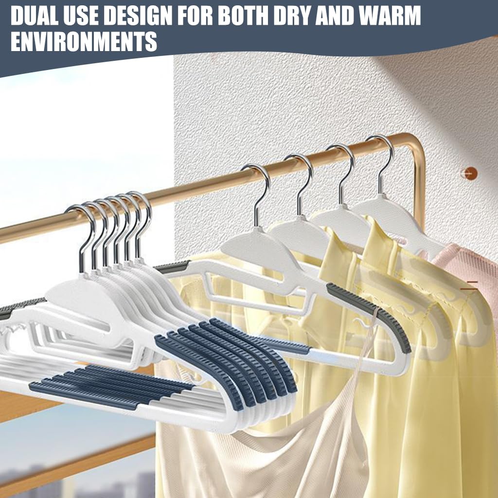 HASTHIP Clothes Hangers for Wardrobe Organization featuring Anti Slip Shoulders and Hooks | 10 Pack Plastic Hangers for Shirts Suits and Dresses