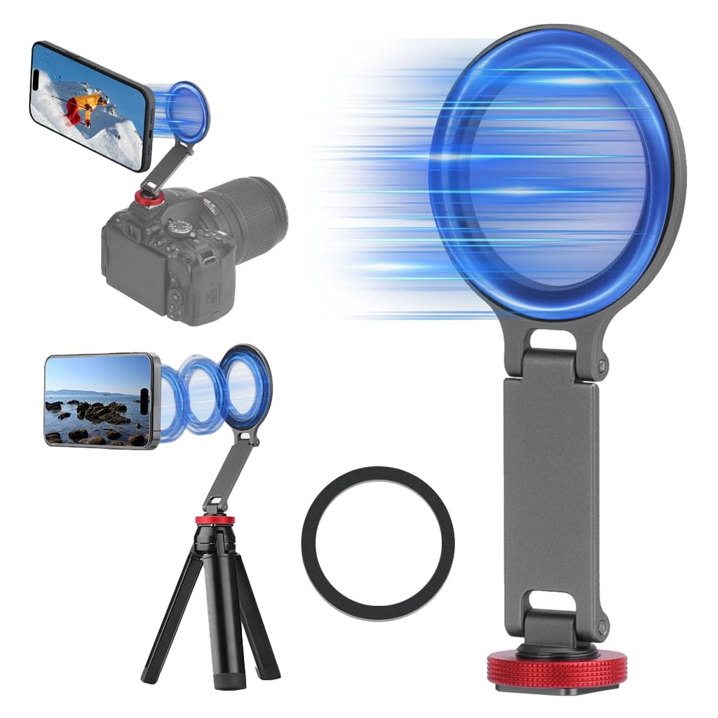 HASTHIP® ZORBES Soporte Magnético de Anillo para Teléfono para Trípode o Monturas Universales de Zapata Fría, Compatible con MagSafe, Soporte Plegable de Teléfono para Cámara y Palo Selfie