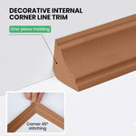 HASTHIP Internal Corner Line Trim for Wall to Ceiling Finishing with Peel and Stick 6.6ft Brown | Flexible Synthetic Rubber Molding