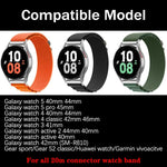HASTHIP® Nylon Watch Band Compatible with Samsung Galaxy Watch 5 40mm 44mm/5 Pro 45mm,Galaxy 4 40mm 44mm/4 Classic 42mm 46mm,Adjustable Soft Breathable Strap for Men Women
