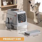 HASTHIP Large Stainless Steel Cat Litter Pan with High Sides Odor Control