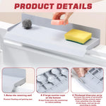 HASTHIP Sink Splash Guard for Kitchen with 17.7 in Coverage featuring L Shape Silicone & Suction Cups