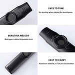 HASTHIP Kazoo Musical Instrument for Kids and Adults with 5 Membranes and Aluminum Alloy Body | Black