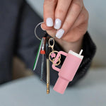 HASTHIP Mini Keychain Accessories for Stanley Cup featuring Cute Pink Charms | 2PCS Gift Set