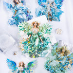 HASTHIP® 30Pcs Angel Stickers PET Material3.9-Inch Aesthetic Dreamy Color Angel StickersDurable, Waterproof, Glossy6 Styles for Journaling, Scrapbooking, Crafting, Gifting