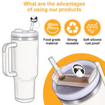 HASTHIP Silicone Straw Caps for 8-10mm Straws with Anti-Lost Loop and Dustproof Design | 6Pcs Halloween Cartoon Drinkware Accessory