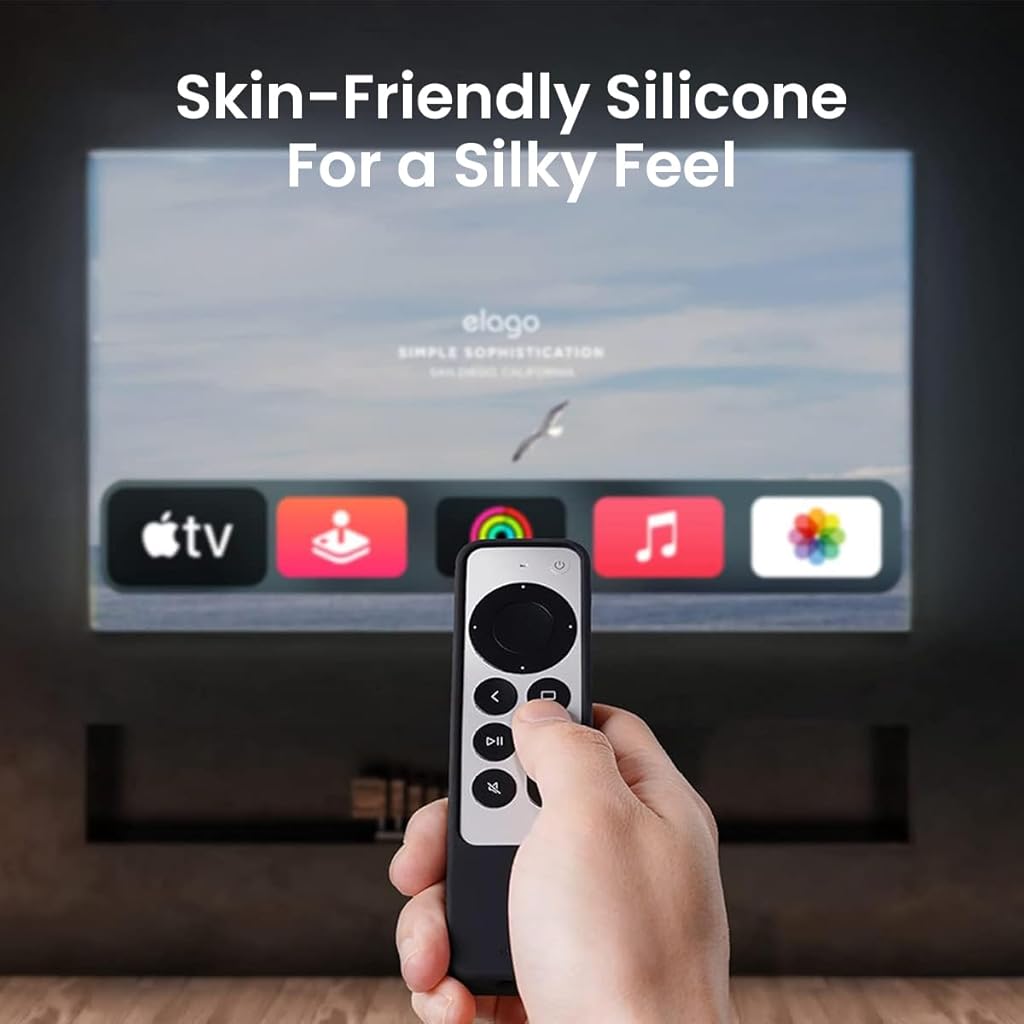 HASTHIP® Silicone Remote Cover for Apple TV 4K Remote Wear Resistant Silicone Protective Silicone Skin Cover Anti-Scratch Remote Case for Apple TV 4K Remote