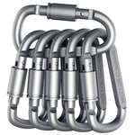 HASTHIP® Set de 6 Mosquetones de Aluminio 3.1”,Clip D-Ring Ligero y Resistente con Cierre Resorte,Mosquetón para Llaves,Camping Senderismo Pesca Viaje y Uso Exterior