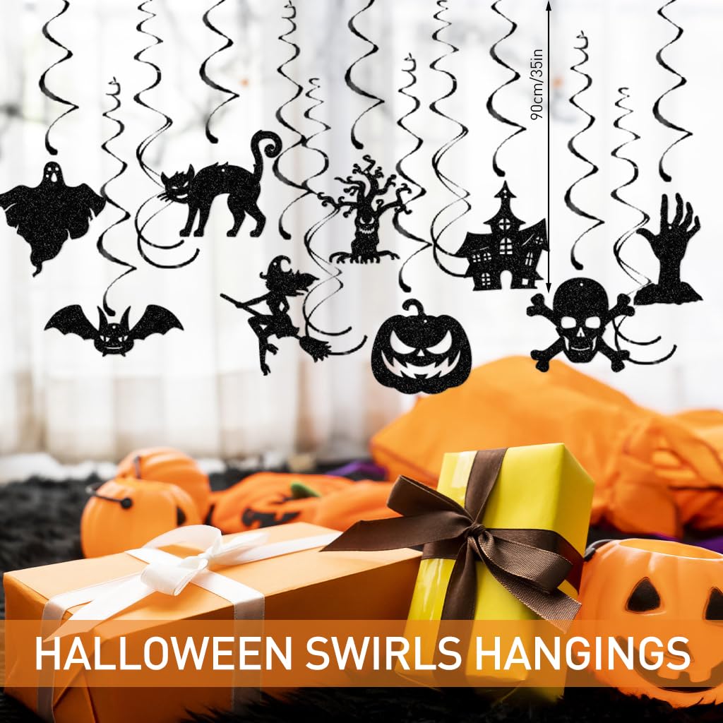 HASTHIP Halloween Wall Hangings for Home & Party with 13Pcs 3D Paper Silhouettes | Easy Hanging Decor