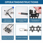 HASTHIP Battery Cable Lug Crimping Tool for AWG 10‑1 Copper Wire Lugs with 60 Pcs Kit