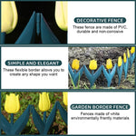 HASTHIP Garden Fence Border for Flowerbeds with Connectable Buckle Design | 10Pcs 11.4in Plastic Tulip Edging Fence