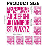 HASTHIP Letter Stickers for Crafts and Decoration with Waterproof Adhesive 8 Sheets Pink Alphabet | 2 Inch and 1 Inch Sizes