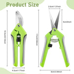 HASTHIP® 2Pcs Pruning Shears 6.6'' Garden Snip Shear Bypass Shears Stainless Steel Gardening Pruning Shears Scissor Spring Loading Labor Saving Garden Snip with Safety Lock for Flower Pot, Vegetable