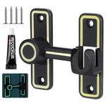 HASTHIP Door Lock for Home with 90 and 180 Degree Sliding Latch in Frosted Black | Zinc Alloy