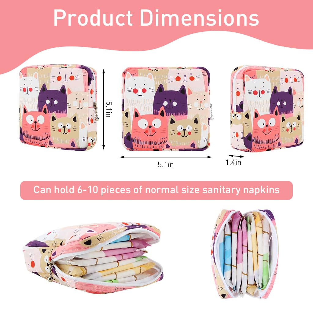 HASTHIP® Bolsa de almacenamiento para toallas sanitarias 2PCS, bolsa menstrual de pana con cremallera, organizador portátil multifuncional para adolescentes, tampones, cosméticos, llaves y