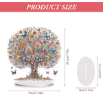 HASTHIP® 5D DIY Diamond Painting Kit Desk Decor with Base Colorful Life Tree Color Acrylic 5D DIY Diamond Art Painting Tabletop Ornaments Beginners 5D DIY Diamond Painting Kit Home Gift