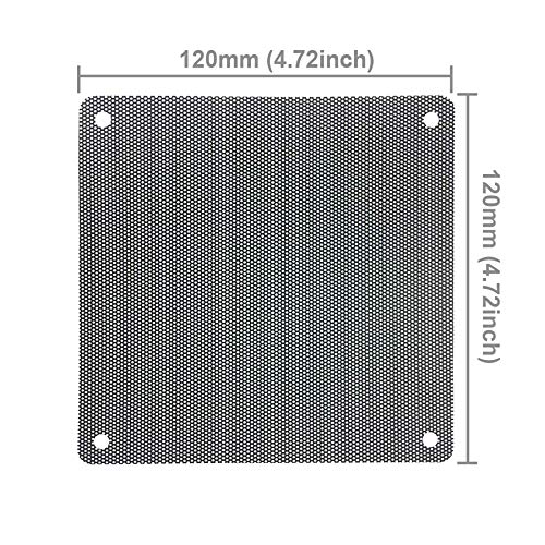 HASTHIP® 10PCS 12cm PC Fan Dust Filter Black Square Computer Mesh Dustproof Case Cover Cooler with 20 Screws