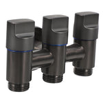 HASTHIP® Multi Water Inlet Valve Stainless Steel 3 in 1 Water Inlet Valve with Dependent Control Knob Combined Control for Washing Machines (Black)