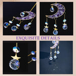 HASTHIP Sparkling Crystal Moon Charm for Home Decor featuring Purple Acrylic Crescent 16.2 in