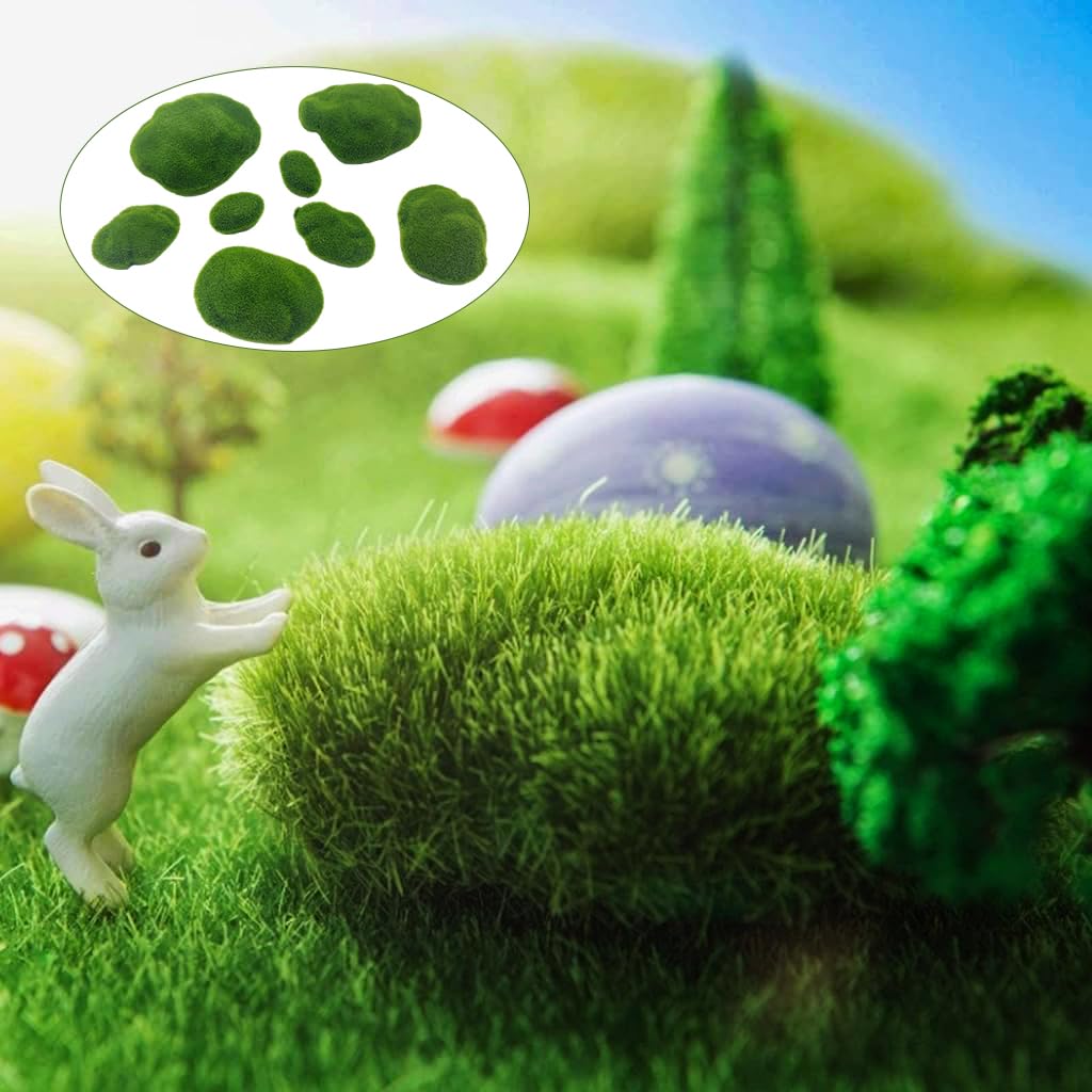 HASTHIP Miniature Fairy Garden Ornaments for DIY Crafting with 24 pcs Set featuring 6×6 in Grass & 4 in White Fences | Ideal for Dollhouse and Home Décor