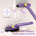 HASTHIP® 2in 1 Window Groove Cleaning Brush with Tong Tool, 360 ° Flexible Rotatable Narrow Cleaning Brush Corner Cleaning Brush Crevice Cleaning Brush for Kitchen, Balcony, Window, Car Upholstery