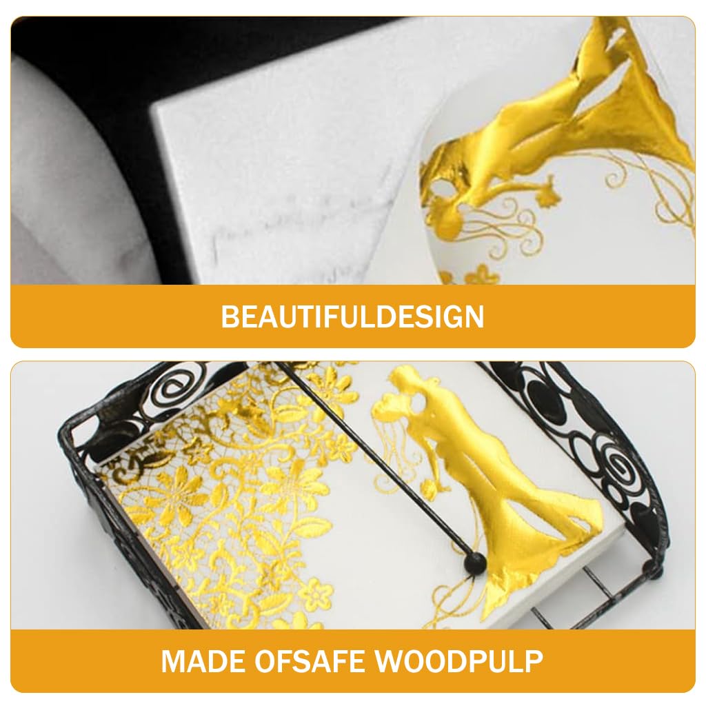 HASTHIP Place Cards for Wedding and Events with Bifolding Design and Gold Foil Border 100Pcs