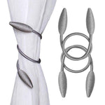 HASTHIP® Polyester Woven, Alloy Curtain Hooks, Free Size, Grey, 4 Pieces