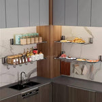 HASTHIP Kitchen Rack Wall Mounted for Space Saving with 5 Hooks and 22x7 in Foldable Shelf | No Drill Organizer for Condiments and Utensils