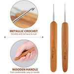 HASTHIP Crochet Hooks Set for Hair and Crafts with 9 Tools featuring Ergonomic Handle | 0.5mm–5mm Sizes