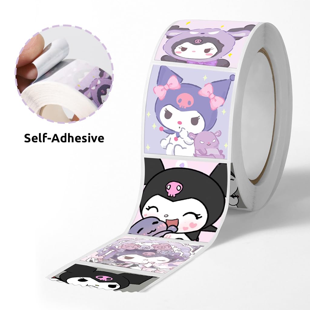 HASTHIP® 500Pcs Kuromi Stickers - 8 Designs Kuromi & Melody Stickers, Cute Stickers Decals Assorteds Kawaii Sticker Gifts for Kids Teens Girls Adults, Ideal DIY Decor & Gift for Sanrio Fans