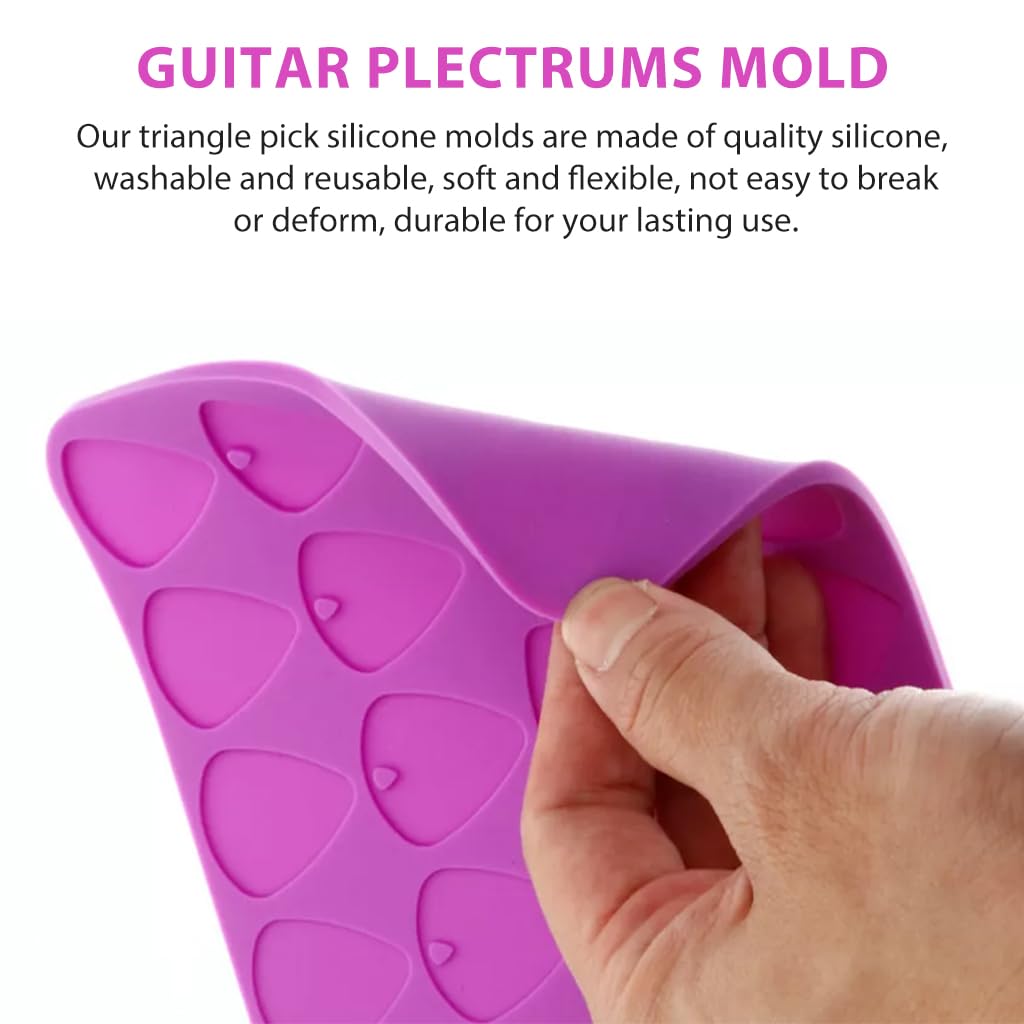 HASTHIP Resin Guitar Pick Silicone Mould for DIY Crafts with 20 Chambers and 2 Sizes | Food Grade Flexible Material