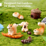 HASTHIP® 8Pcs Squirrel Miniature Decor Mini Walnut House Decor Moss Landscape Decorations Resion Miniature Decor for Moss Landscape, Garden Ornament, Flower Pots, Dollhouse Garden Decorations