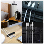 HASTHIP® 3Pcs Cable Organizer Self-adhesive Cable Organizer Holder 3 Sizes Multi-slot Cable Management Cord Organizer Clips for Desk, Under Desk, Car Dashboard, Office
