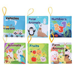 HASTHIP® 6Pcs Cloth Books for Babies 0 to 3 Years, Soft Sensory Books for Babies 6-12 Months, Built in Rustling Sound and “BB” Device