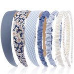 HASTHIP® 7 Pcs Diademas Mujer Deportivas y Florales, Bandas Elásticas Transpirables, Cinta para el Pelo Ancha con Estilo Campo, Accesorios Cabello Cómodos para Yoga, Correr y Regalo Amigas