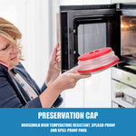 HASTHIP Microwave Plate Cover for Food with 10.5 in Collapsible Lid and Steam Vent | Red BPA Free