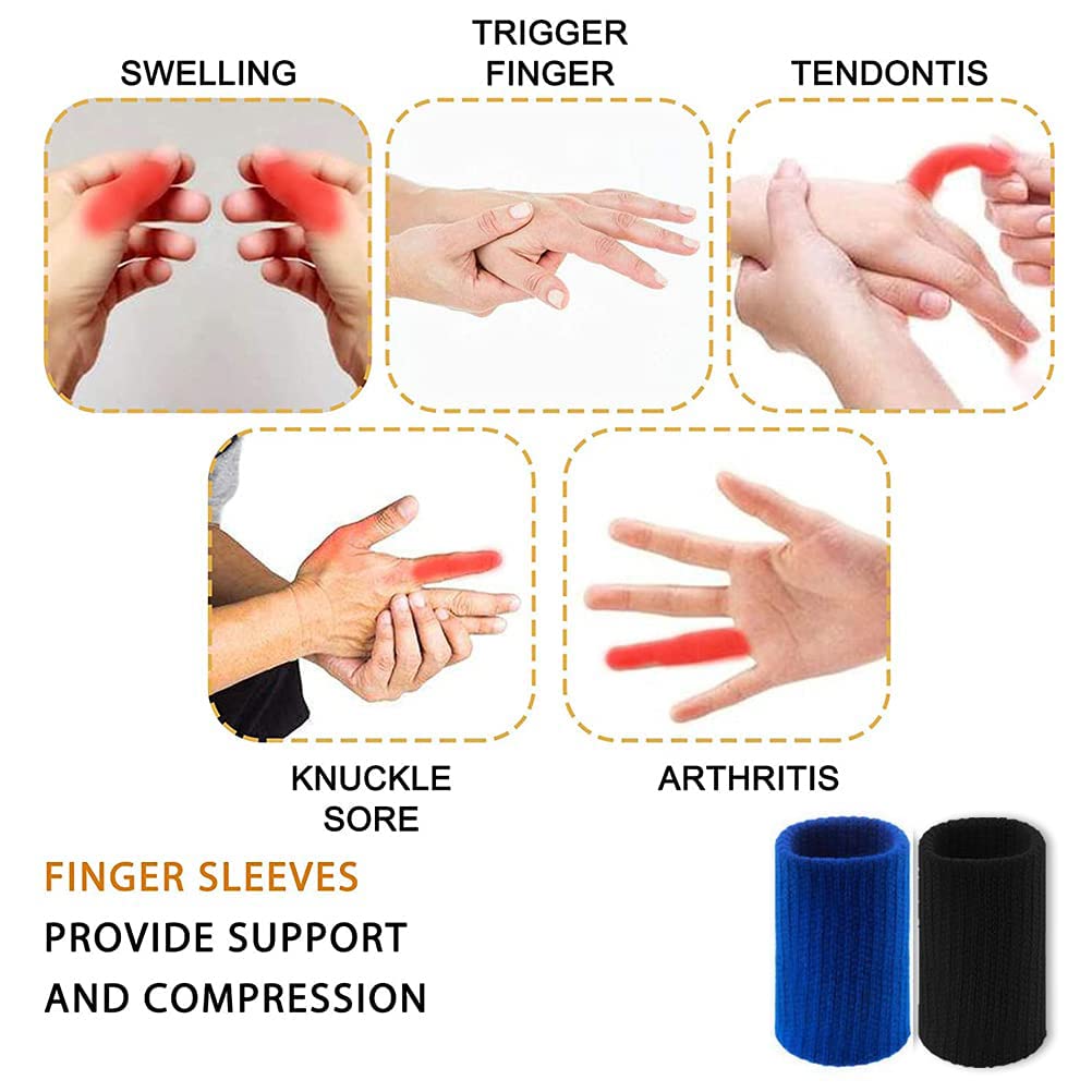 HASTHIP® 5 pair Finger Sleeves Protectors for Pain Relief, Arthritis, Trigger Finger Adjustable Finger Splint Thumb Splint