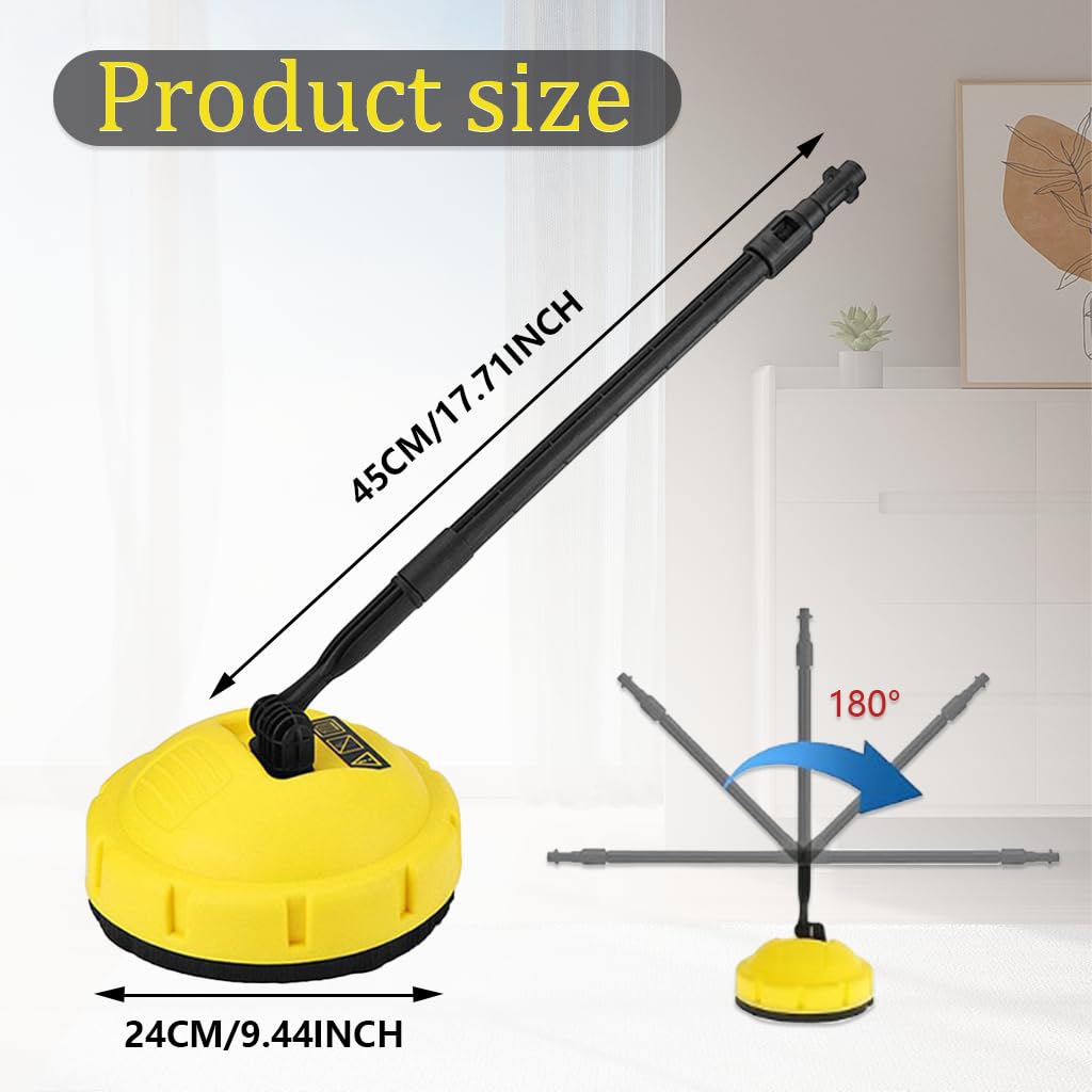 HASTHIP Pressure Washer Floor Brush for Kärcher K1 K7 with 360° Rotating Head & Dual Water Nozzles