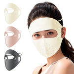 HASTHIP® Pasamontañas 3 Piezas Hombre Mujer, Máscara Facial Completa UPF 50+ Transpirable de Seda Helada, Protección Solar y Viento para Moto, Ciclismo, Conducción, Camping y Verano