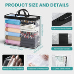 HASTHIP Clothes Storage Bags for Wardrobe Organization with Zipper Handle 45x38x13cm | Clear Waterproof PVC Dustproof Garment Bags